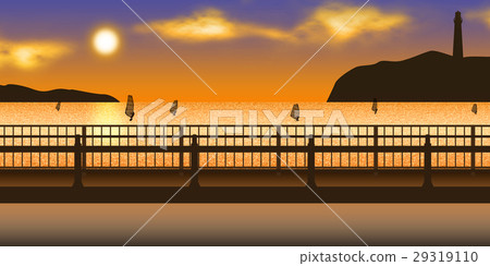 Evening sea and road 29319110