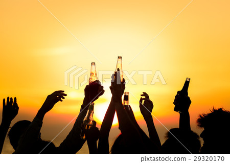 Friends Beach Party Drinks Toast Celebration Friends Beach Party Drinks Toast Celebration 29320170