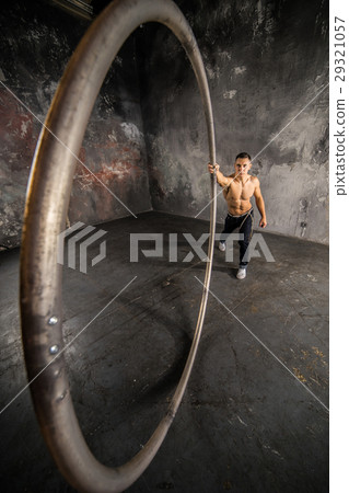 Circus artist in aCyr Wheel 29321057