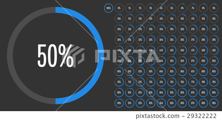 Set of circle percentage diagrams from 0 to 100 29322222
