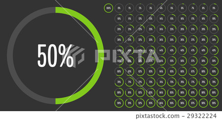 Set of circle percentage diagrams from 0 to 100 29322224