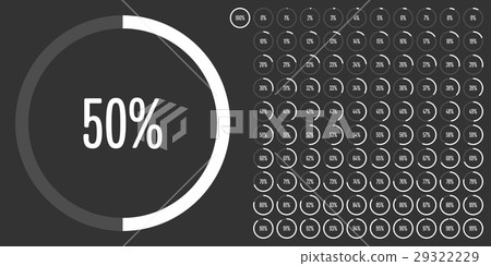 Set of circle percentage diagrams from 0 to 100 Set of circle percentage diagrams from 0 to 100 29322229