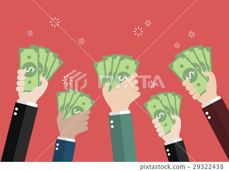 Businessman holding money for auction bidding Businessman holding money for auction bidding 29322438
