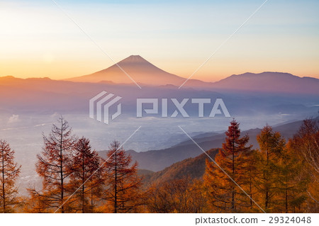 Fuji viewed from Mt. Amari and the scenery of dawn Fuji viewed from Mt. Amari and the scenery of dawn 29324048