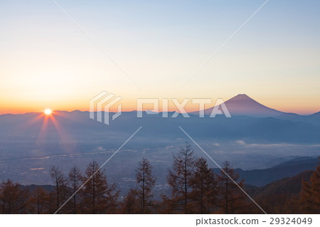 Fuji viewed from Mt. Amari and the landscape of the sunrise Fuji viewed from Mt. Amari and the landscape of the sunrise 29324049