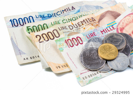Banknotes from Italy. Italian lira and metal coins Banknotes from Italy. Italian lira and metal coins 29324995