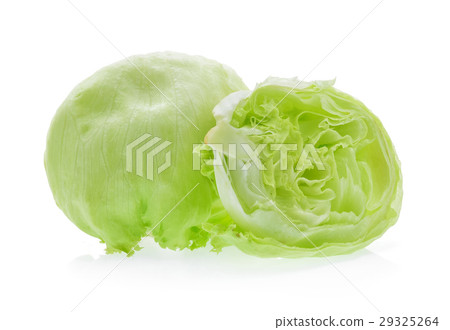 Green Iceberg lettuce on white background 29325264