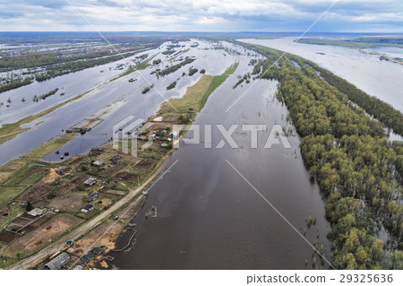 Aerial view of the Siberian river Irtysh Aerial view of the Siberian river Irtysh 29325636