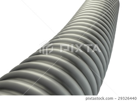 plastic ribbed hose isolated on white background 29326440