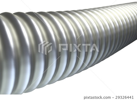 metal ribbed hose isolated on white background 3d 29326441