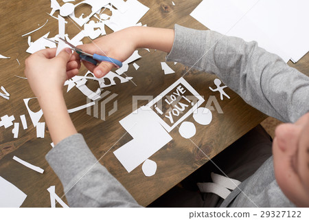 boy makes origami - car and family children parent 29327122