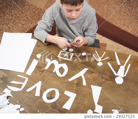 boy makes origami - car and family children parent 29327125