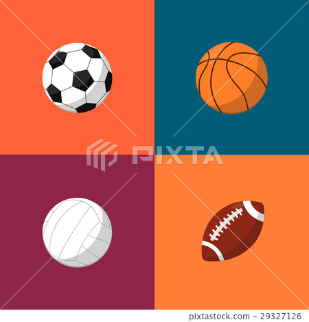 Various balls icons set. Sport equipment 29327126