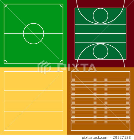 Top view of sport fields set 29327128