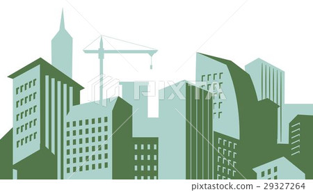 Modern skyscrapers in business district raster 29327264