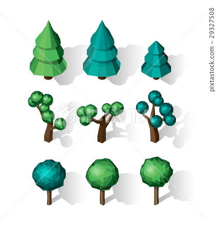 Isometric vector tree set. Landscape constructor Isometric vector tree set. Landscape constructor 29327508