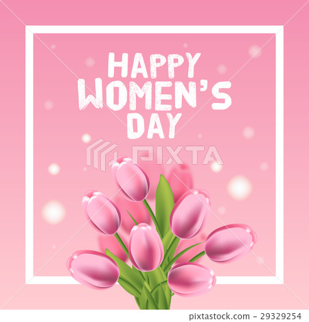 Happy Womens Day Card. Tulip and frame. Vector Happy Womens Day Card. Tulip and frame. Vector 29329254