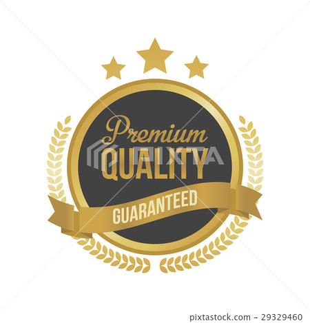 Vector Guaranteed Premium Quality Gold Sign, Round Vector Guaranteed Premium Quality Gold Sign, Round 29329460