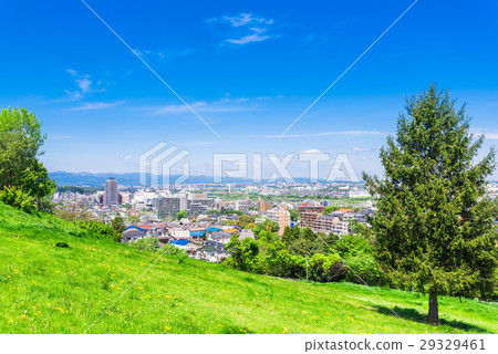 Fresh green hills and residential areas Fresh green hills and residential areas 29329461