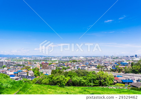 Fresh green hills and residential areas 29329462