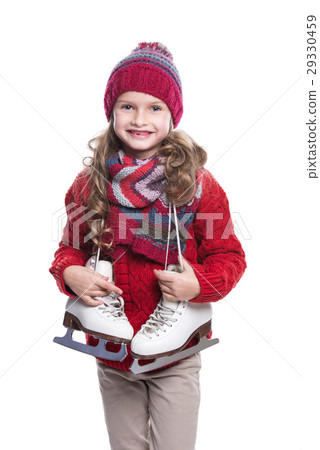 Cute smiling little girl with curly hairstyle. 29330459