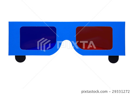Paper anaglyph 3D glasses isolated on white 29331272
