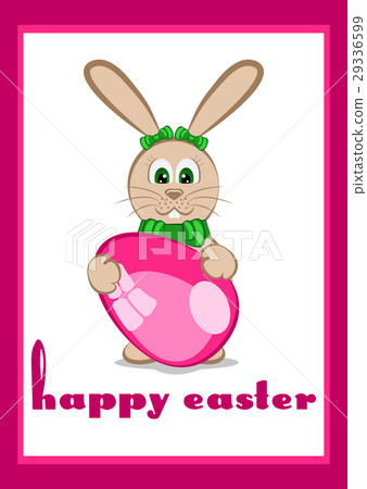 Card for Easter with little easter bunny - Stock Illustration [29336599 ...