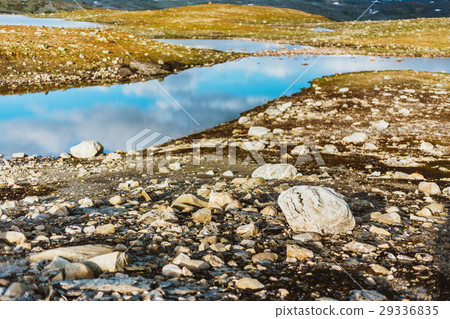 Beautiful Norwegian Mountains and Blue Lake 29336835