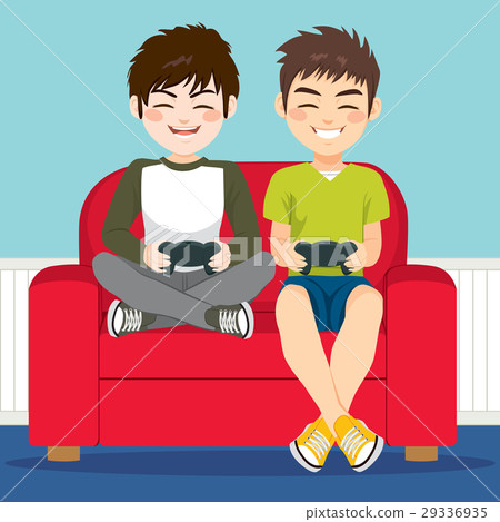 1,200+ Friends Playing Video Games Stock Illustrations, Royalty