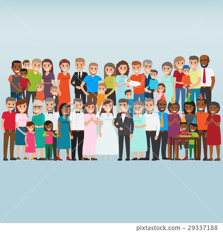 Set of Celebrating Family Holidays People Vector 29337188