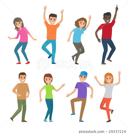 People Dance Illustration. Big Set of Characters People Dance Illustration. Big Set of Characters 29337214
