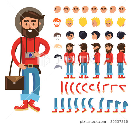 Cartoon Hipster Man Character Vector Constructor Cartoon Hipster Man Character Vector Constructor 29337216