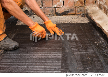 Installation of roll  waterproofing 29337585