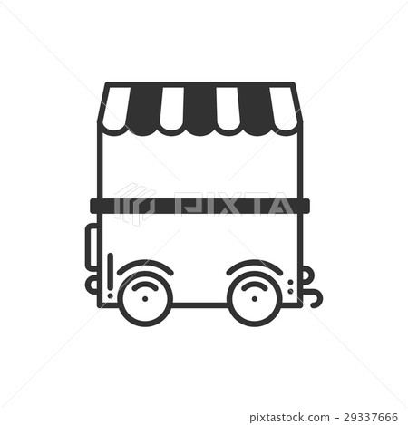 Street food retail thin line icon. Food trolley 29337666