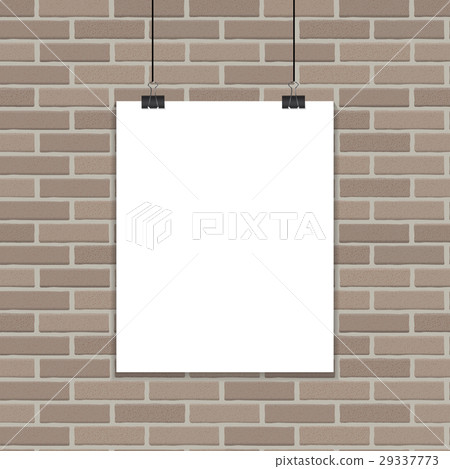 White Frame on Brick Wall Vector Illustration - Stock Illustration ...