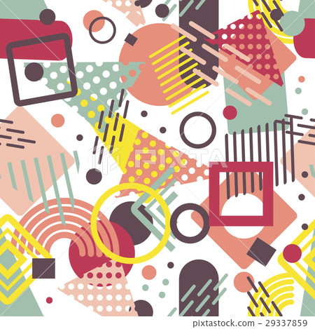 Memphis pattern with geometric shapes 29337859