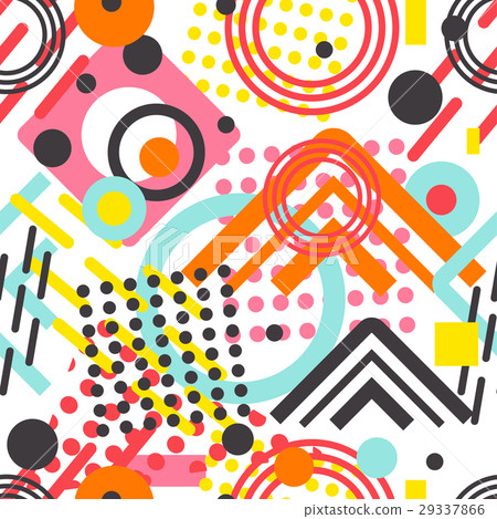 Memphis pattern with geometric shapes. 29337866
