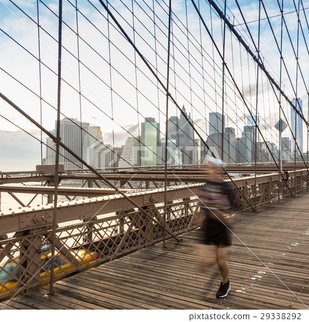 Brooklyn bridge at sunset, New York City. Brooklyn bridge at sunset, New York City. 29338292
