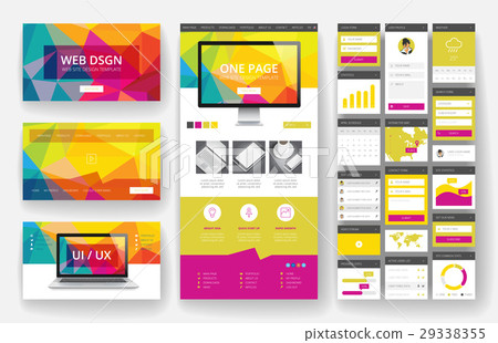 Website design template and interface elements Website design template and interface elements 29338355