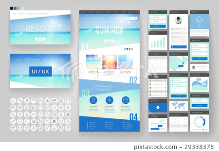 Website design template and interface elements Website design template and interface elements 29338378