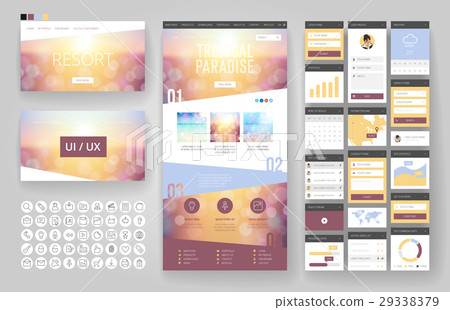 Website design template and interface elements Website design template and interface elements 29338379