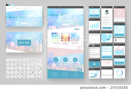 Website design template and interface elements Website design template and interface elements 29338380