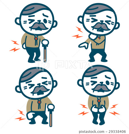 Senior male set with bad physical condition Senior male set with bad physical condition 29338406