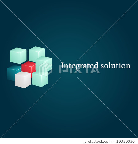 Conceptual image of integrated solution. Logo. Conceptual image of integrated solution. Logo. 29339036