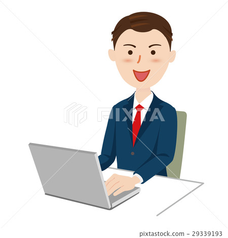 Businessman desk work 29339193