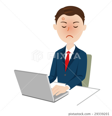 Businessman desk work 29339201