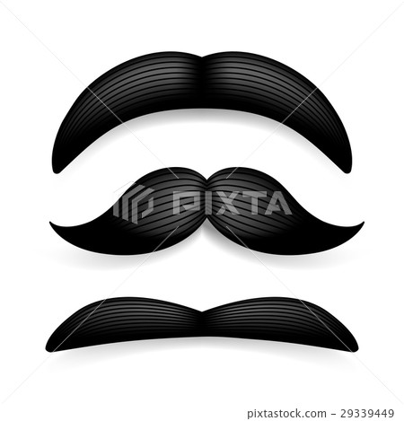 Mustache isolated on white. Black vector vintage Mustache isolated on white. Black vector vintage 29339449