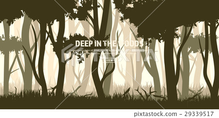 Trees set. Wild pine forest, nature background 29339517
