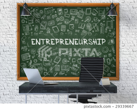 Hand Drawn Entrepreneurship on Office Chalkboard 29339667