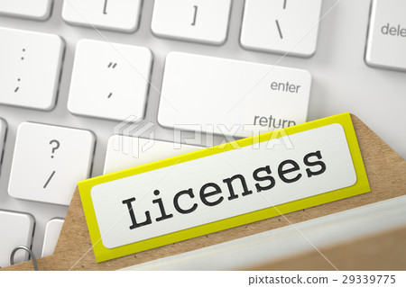 Index Card with Licenses. 3d. 29339775